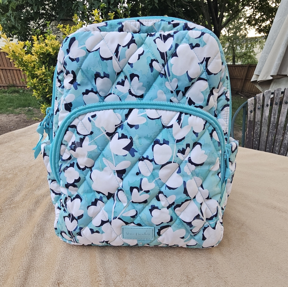 Vera Bradley  Floral Backpack - Blue and White